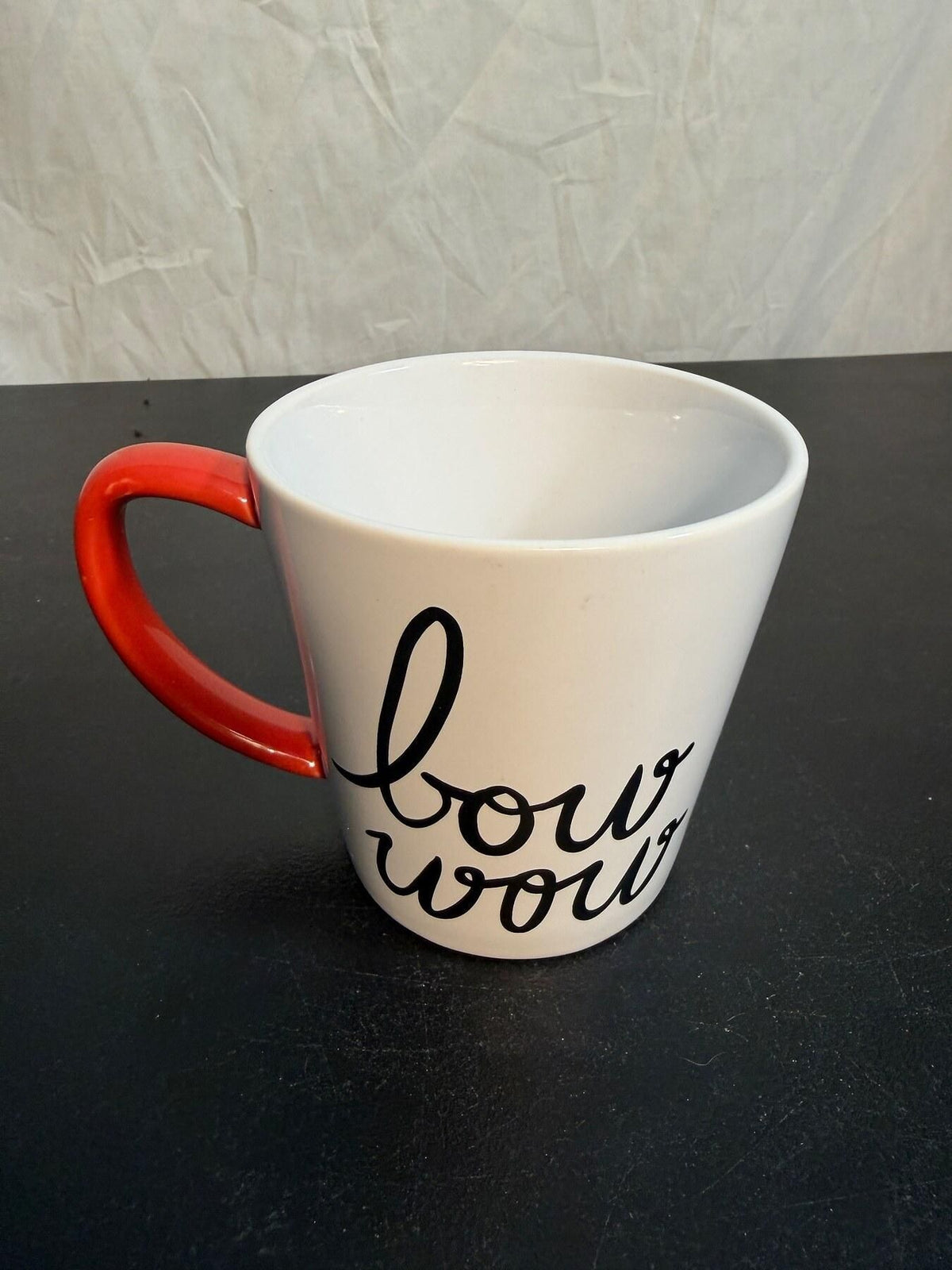 SPRING Dachshund 'Bow Wow' Ceramic Coffee Mug Red Handle - Wormhole Thrift