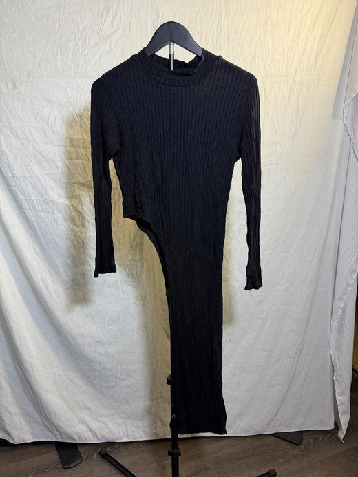 Love J USA Black Ribbed Knit Cutout Maxi Dress XL - Wormhole Thrift