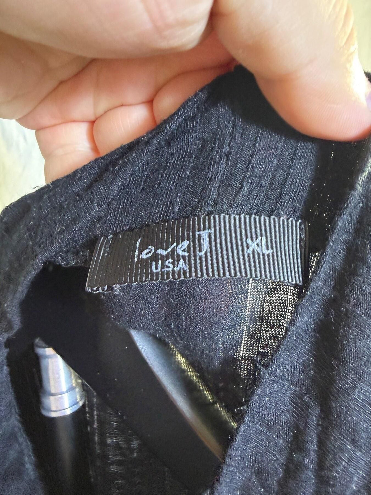 Love J USA Black Ribbed Knit Cutout Maxi Dress XL - Wormhole Thrift