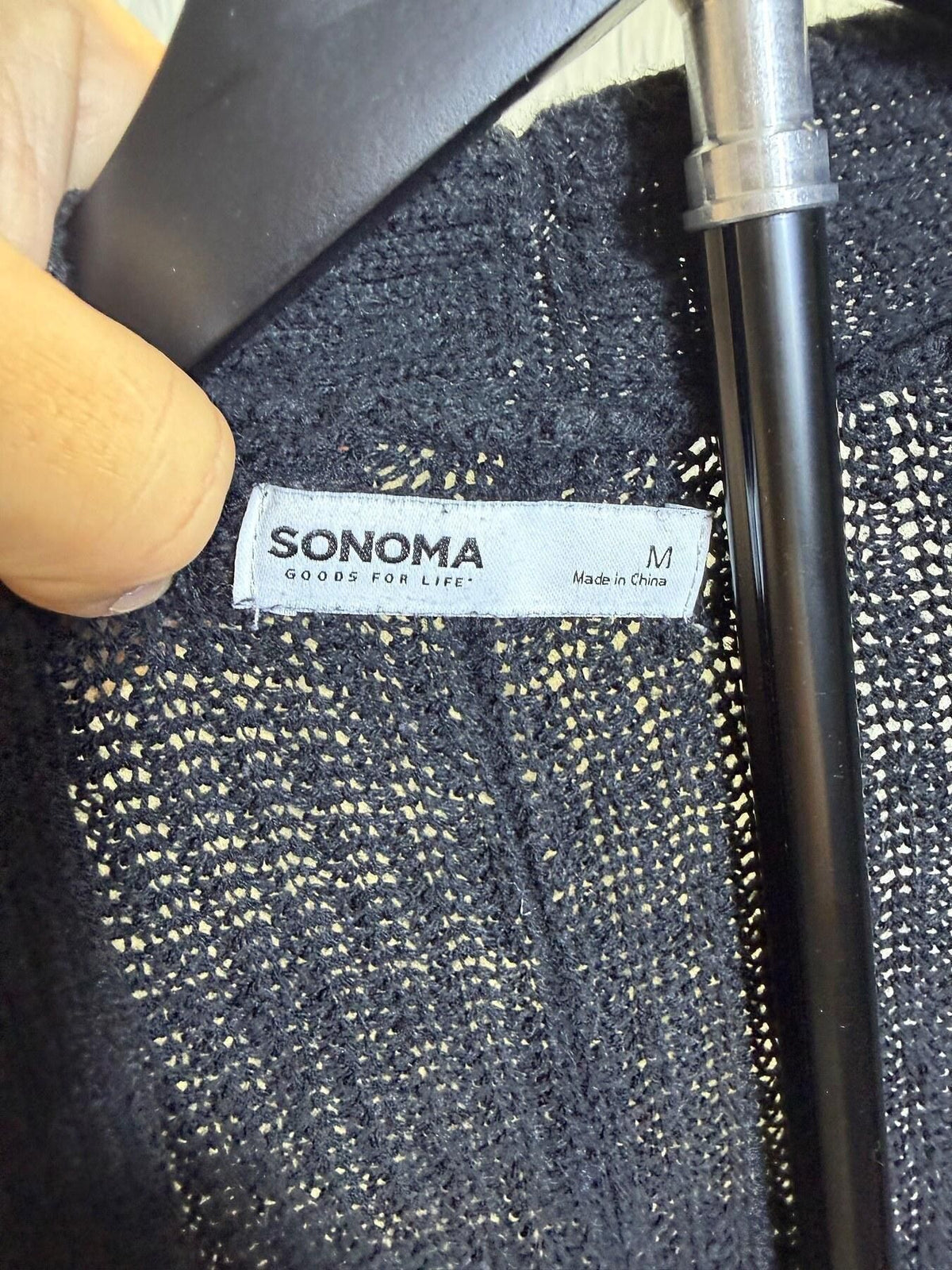 Sonoma Goods For Life Black Open Knit Cardigan Sweater Women's M - Wormhole Thrift