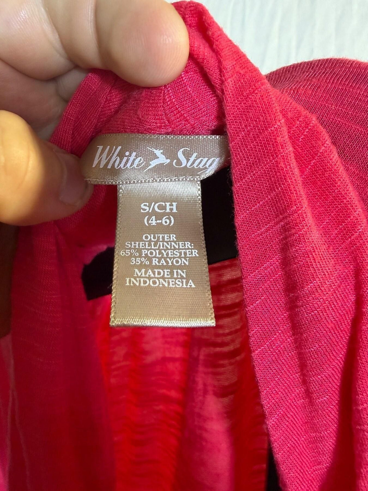 White Stag Women's Layered Look Short Sleeve Cardigan Top S/CH Creme Rouge - Wormhole Thrift