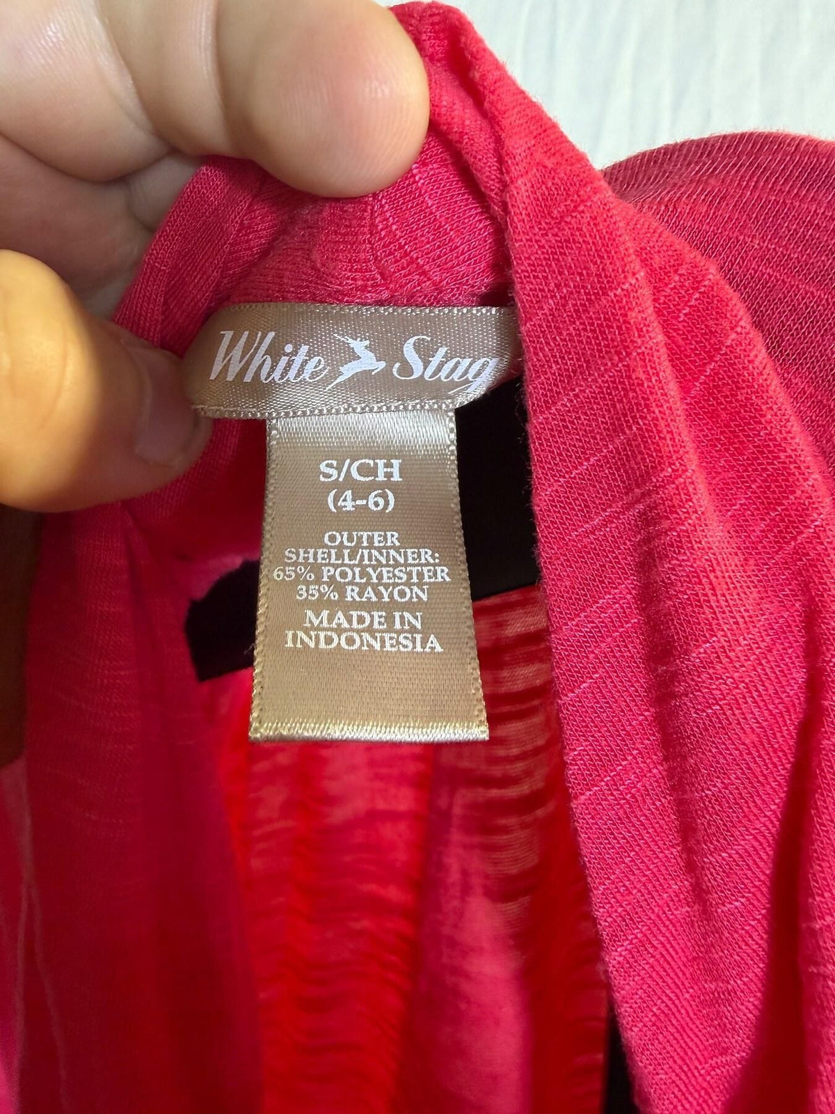 White Stag Women's Layered Look Short Sleeve Cardigan Top S/CH Creme Rouge - Wormhole Thrift