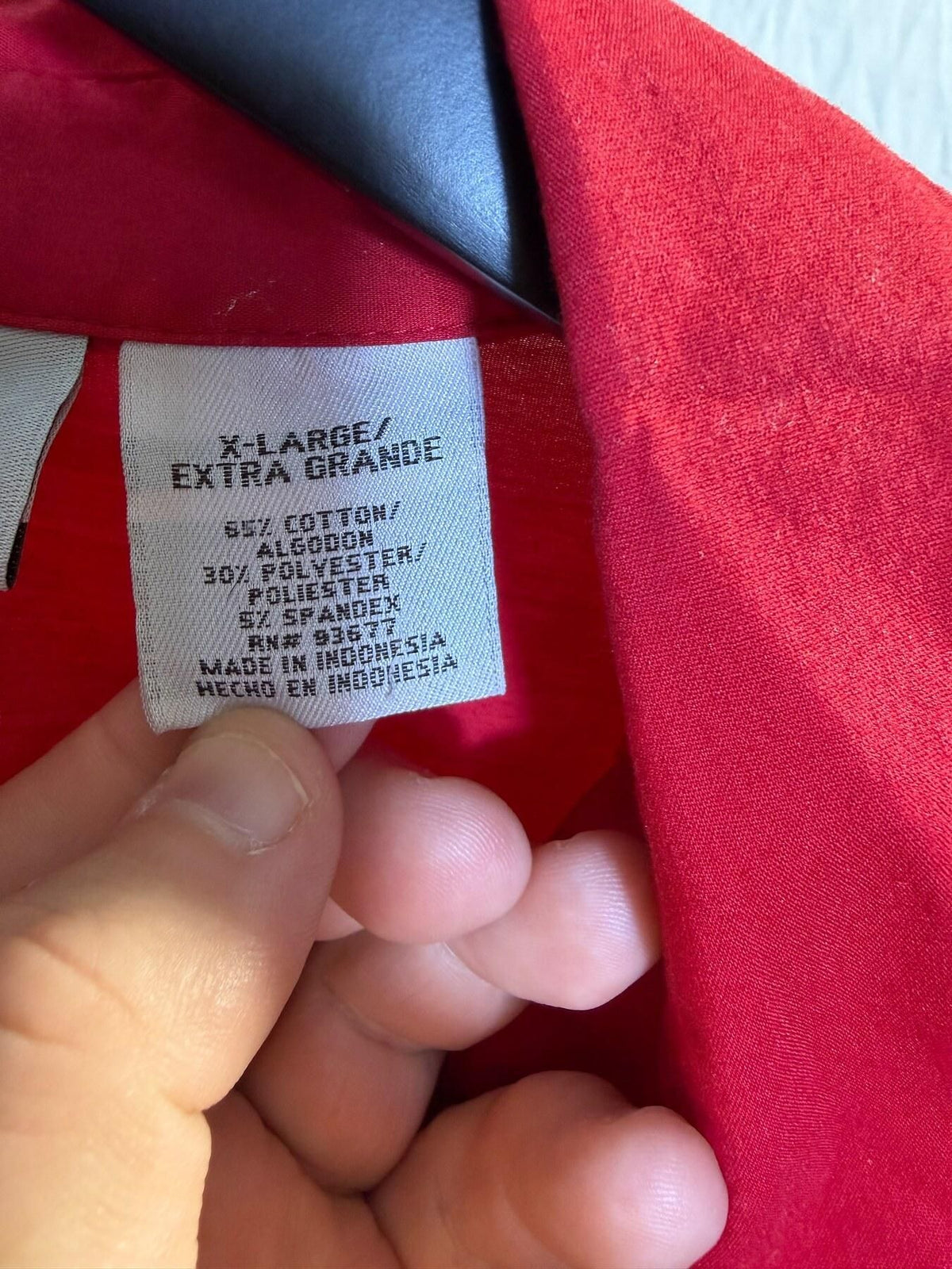 Worthington Women's Red Stretch Button-Up Shirt X-Large - Wormhole Thrift