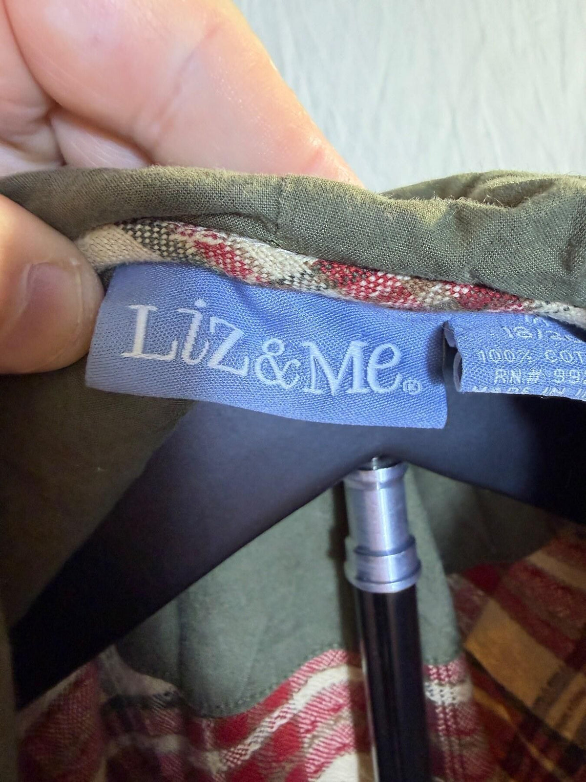 Liz & Me Women's 1X Plaid Flannel Hooded Half-Zip Pullover Shirt - Wormhole Thrift