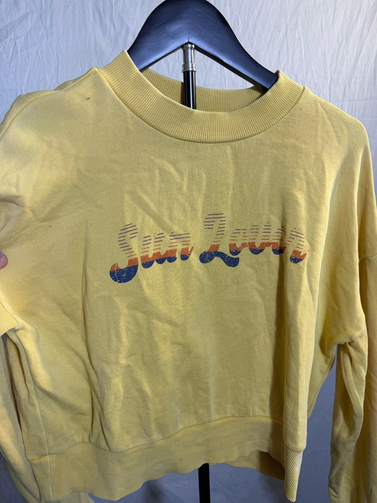 O'Neill Women's Yellow Sun Lover Cropped Sweatshirt Size S - Wormhole Thrift