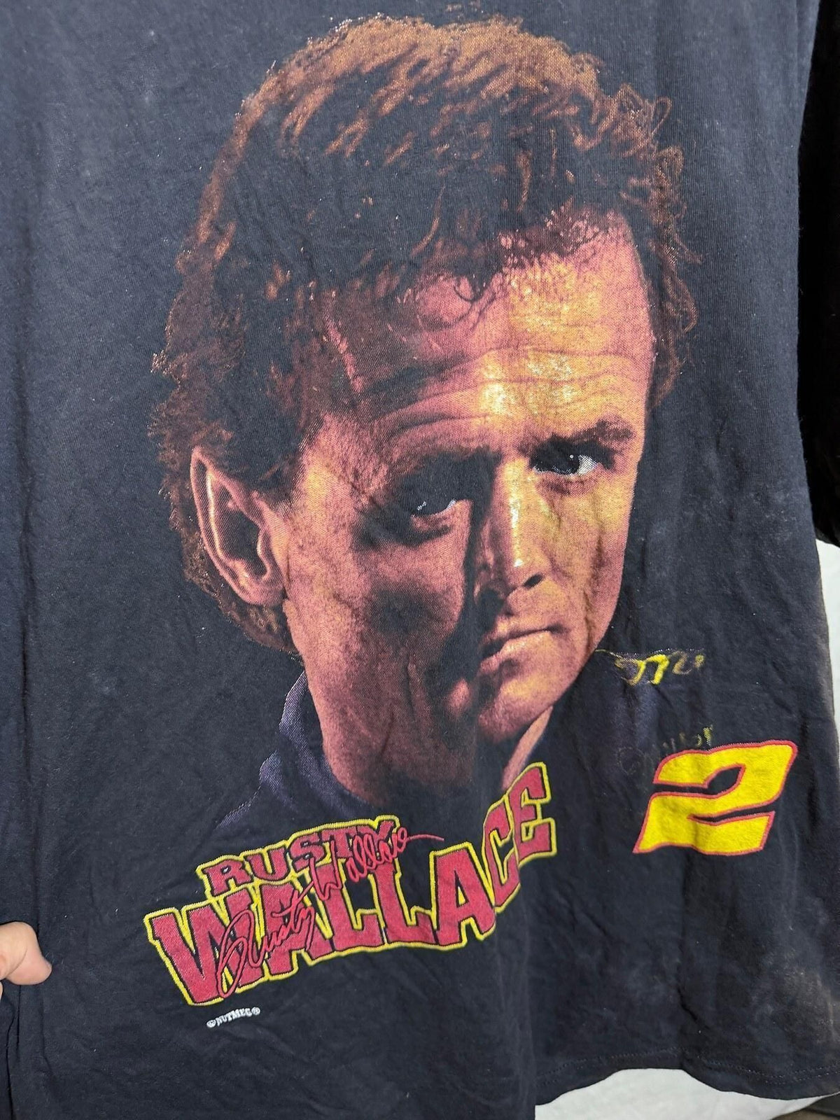 Vintage Nutmeg Rusty Wallace NASCAR #2 T-Shirt Men's XL - Wormhole Thrift