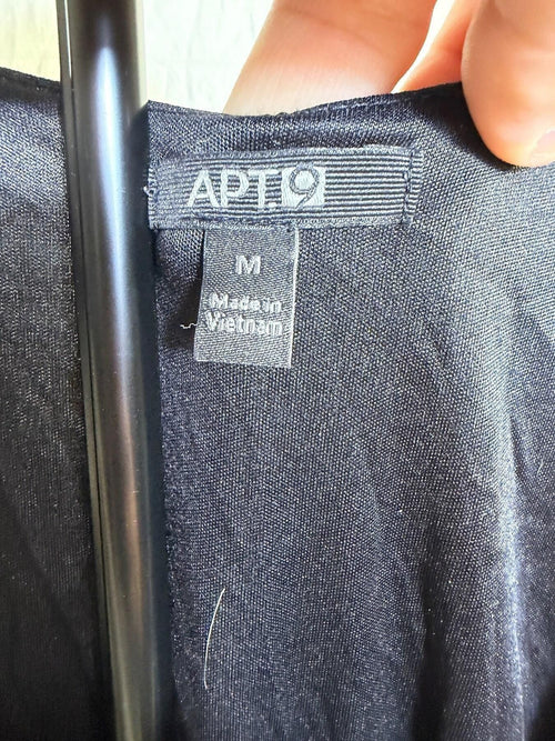 APT. 19 Women's Cowl Neck Ruched Sleeveless Top Size M Grey Black - Wormhole Thrift