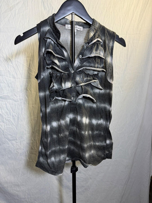 French Laundry Women's M Ruffled Tie-Dye Sleeveless Blouse Top - Wormhole Thrift