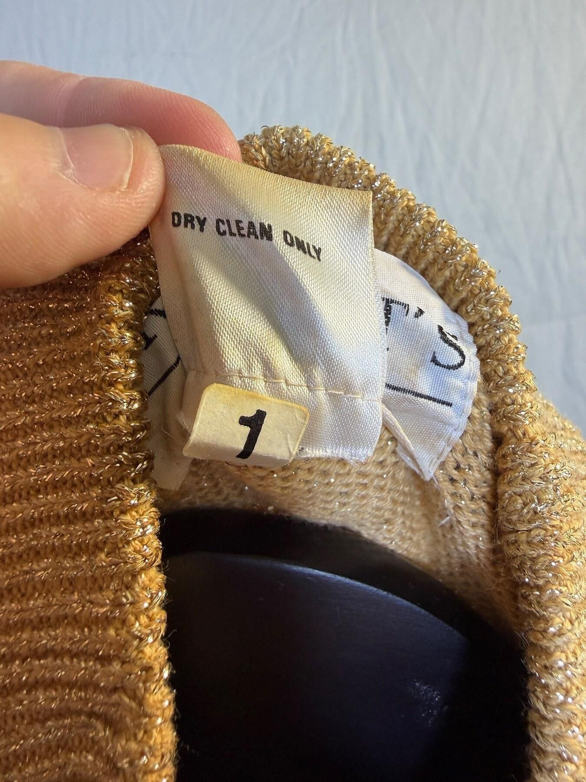 Vintage Knight's Ltd. Gold Metallic Knit Mock Neck Sweater Women's XL - Wormhole Thrift