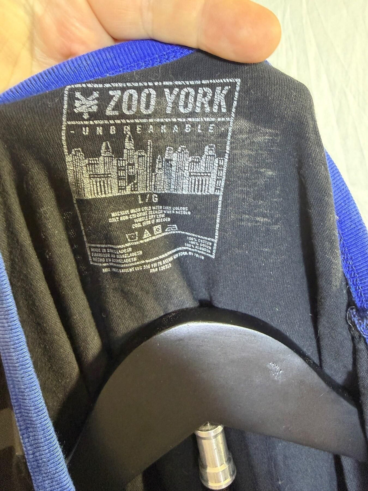ZOO YORK Men's Large Striped Tank Top Sleeveless Shirt Black Blue Green - Wormhole Thrift