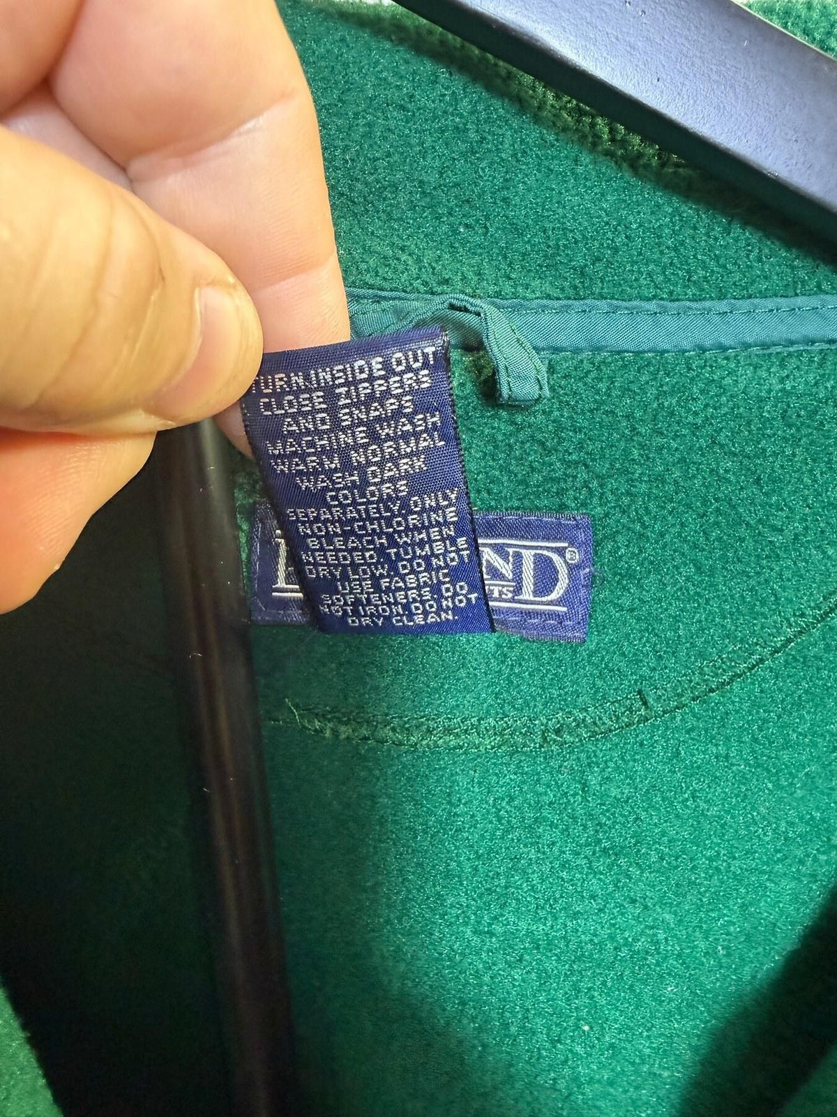 Vintage Lands' End Men's Green Polartec Full Zip Fleece Jacket M - Wormhole Thrift
