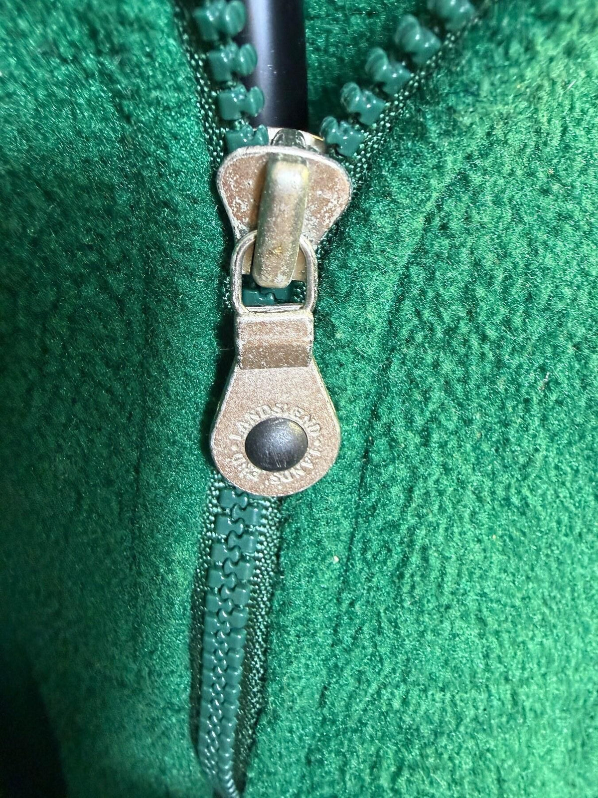 Vintage Lands' End Men's Green Polartec Full Zip Fleece Jacket M - Wormhole Thrift