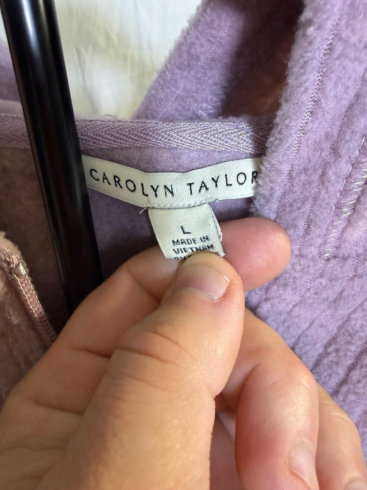 Carolyn Taylor Women's Pink Blush Ribbed Fleece Full Zip Hooded Jacket L - Wormhole Thrift