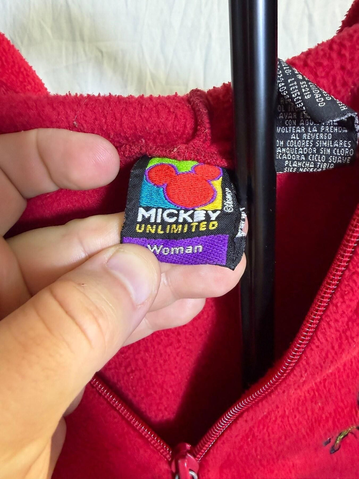 Vintage Mickey Unlimited Red Fleece Quarter Zip Hoodie Women's 26W/28W Plus - Wormhole Thrift