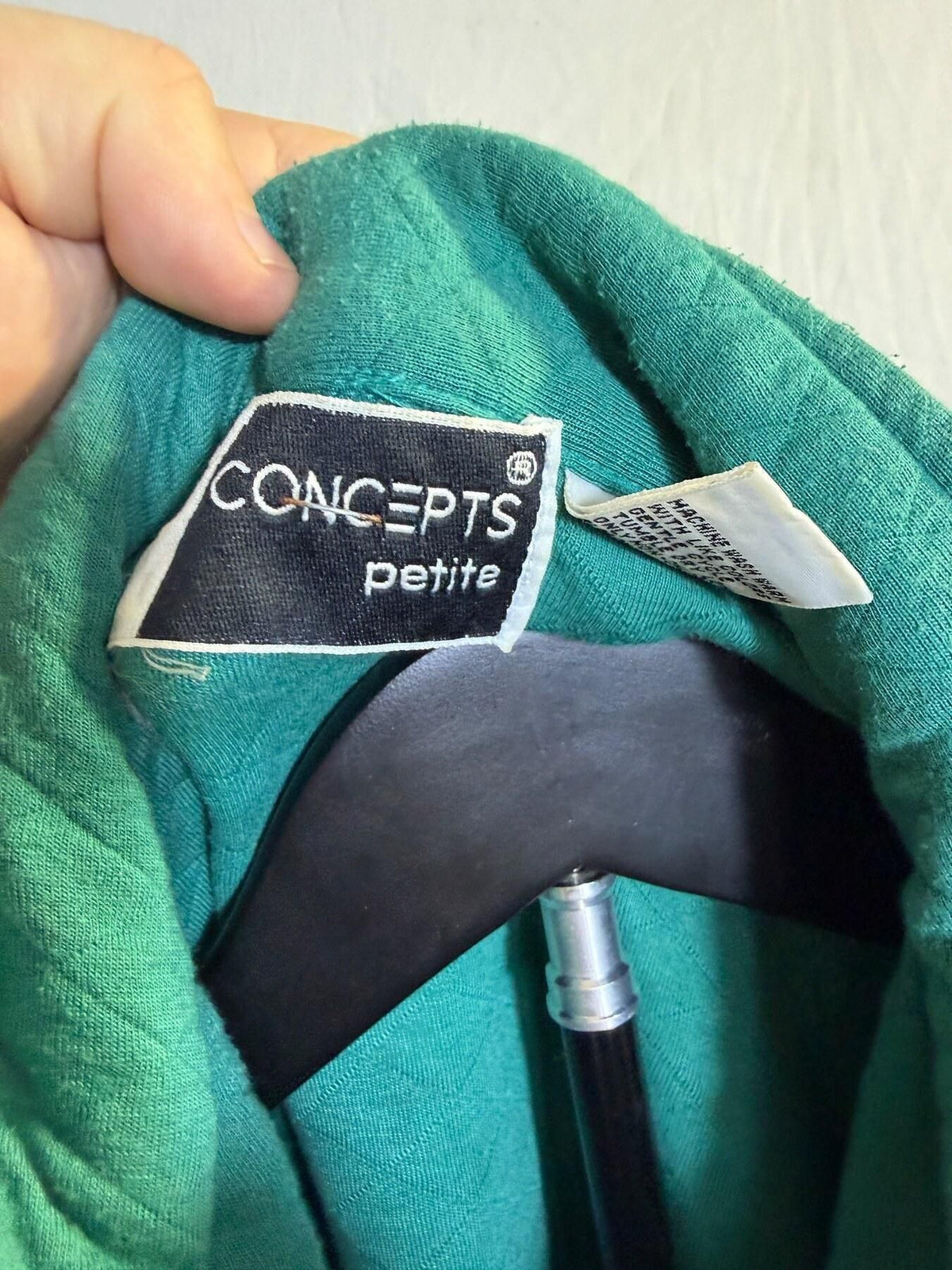 Vintage NEW CONCEPTS Petite Teal Quilted Full Zip Jacket PL 12/14 - Wormhole Thrift