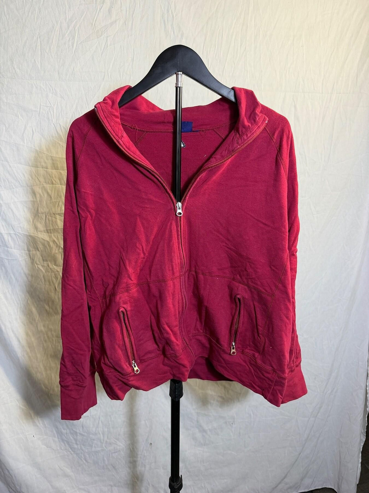b.u.m. equipment Plus 1X Full Zip Sweatshirt Jacket Magenta - Wormhole Thrift