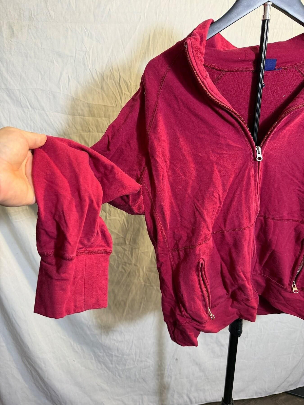 b.u.m. equipment Plus 1X Full Zip Sweatshirt Jacket Magenta - Wormhole Thrift