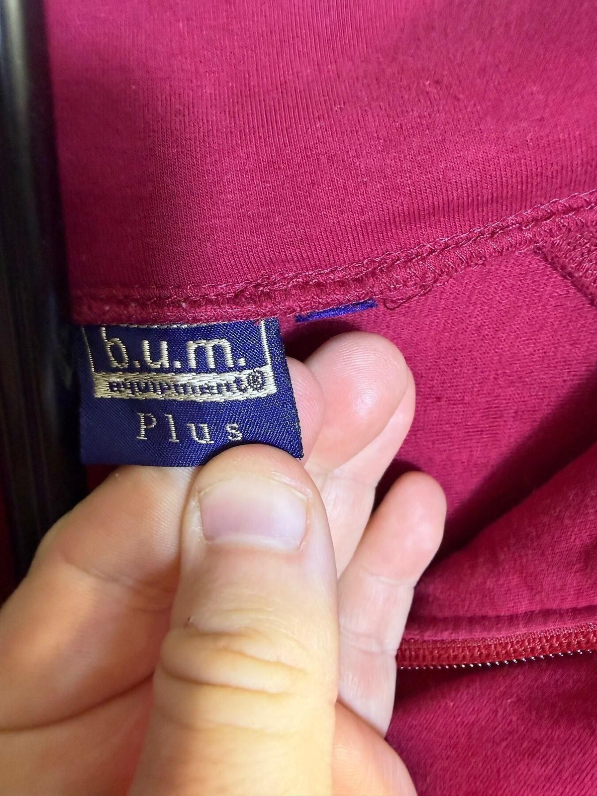 b.u.m. equipment Plus 1X Full Zip Sweatshirt Jacket Magenta - Wormhole Thrift