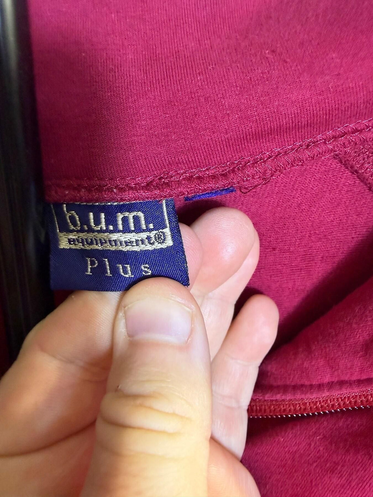 b.u.m. equipment Plus 1X Full Zip Sweatshirt Jacket Magenta - Wormhole Thrift