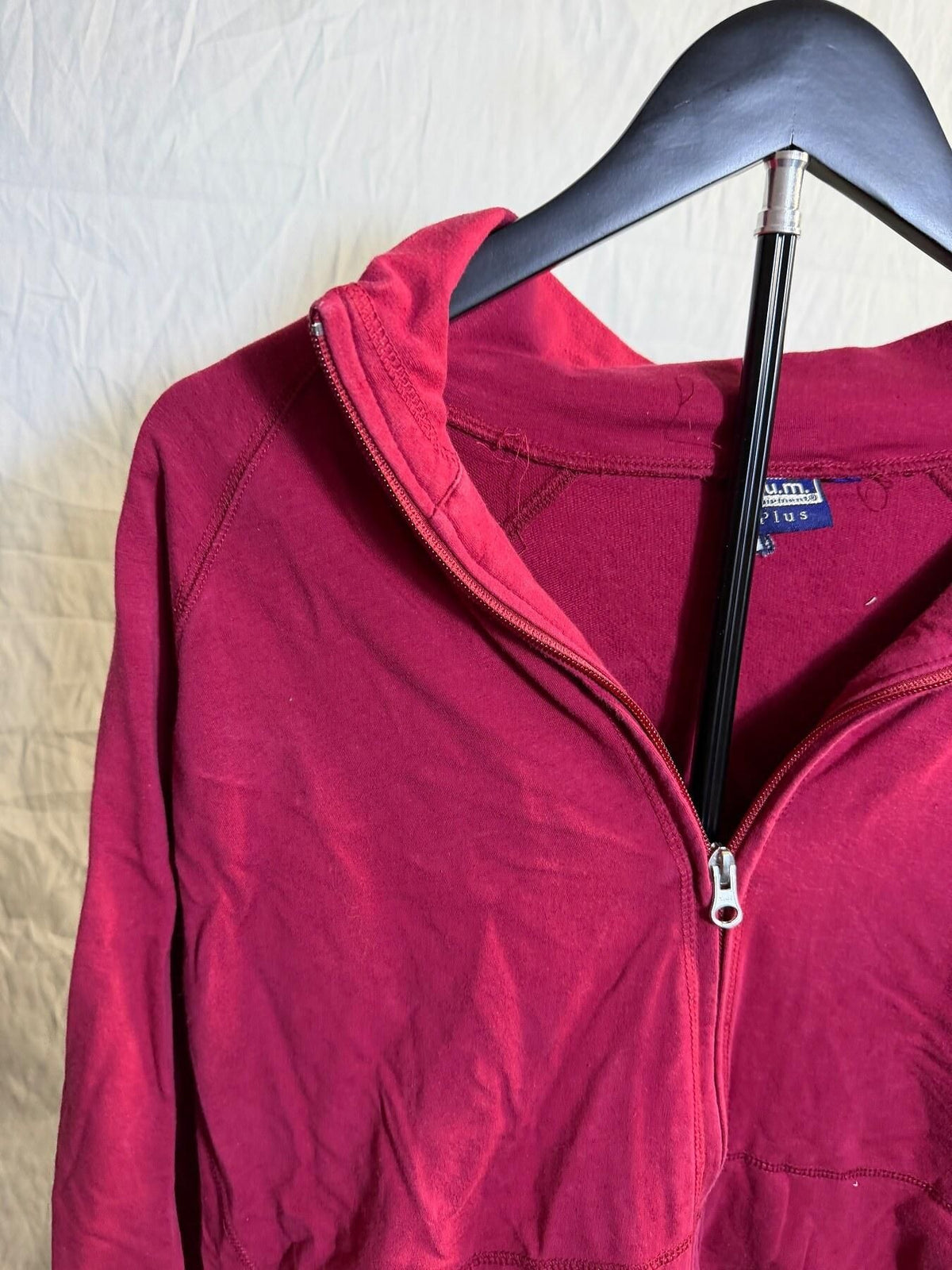 b.u.m. equipment Plus 1X Full Zip Sweatshirt Jacket Magenta - Wormhole Thrift