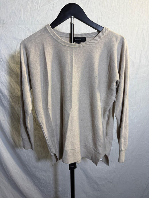 Forever 21 Women's Beige Crew Neck Long Sleeve Sweater Size S - Wormhole Thrift