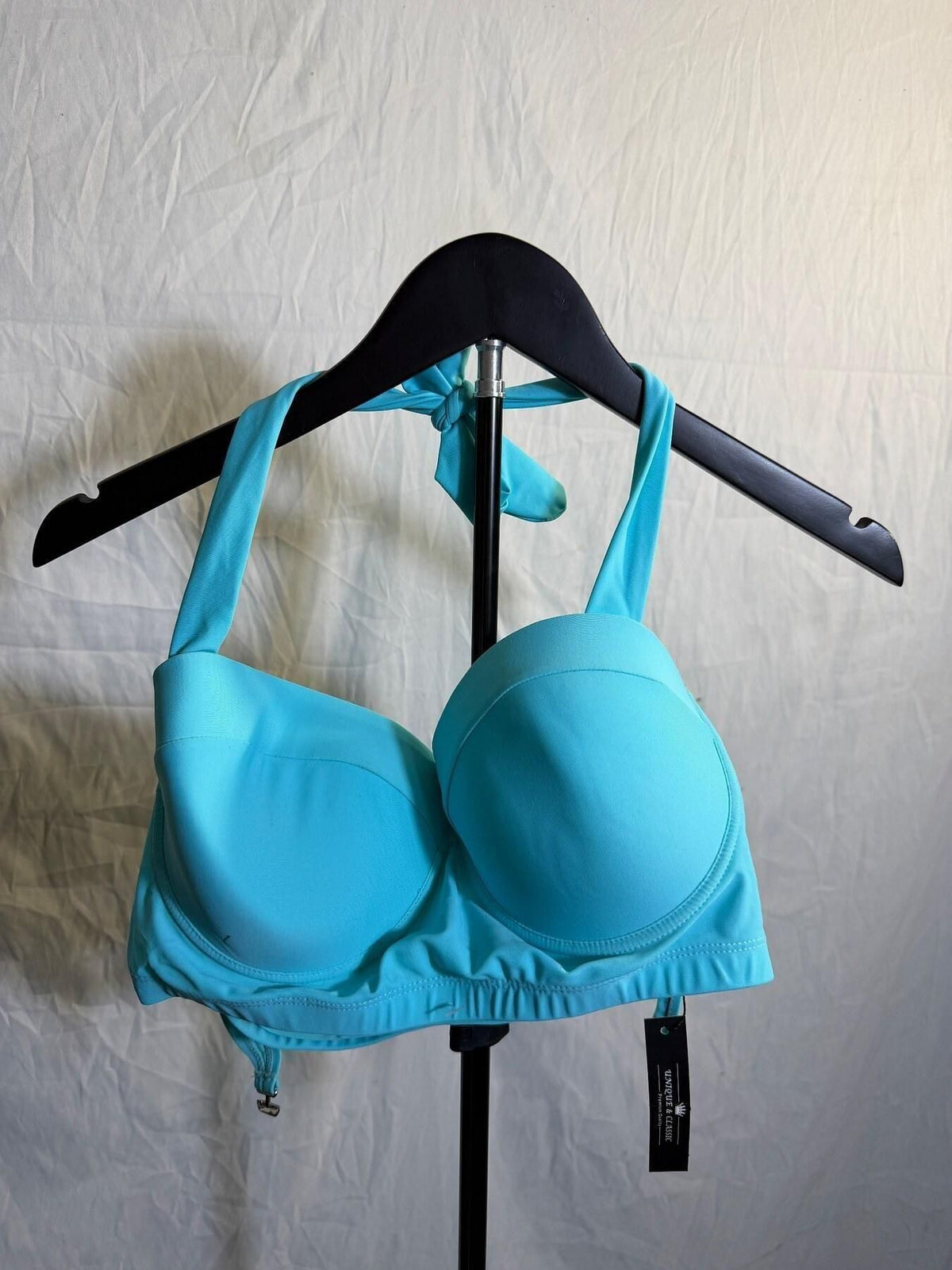 Unique & Classic Turquoise Halter Bikini Top 3XL - Wormhole Thrift