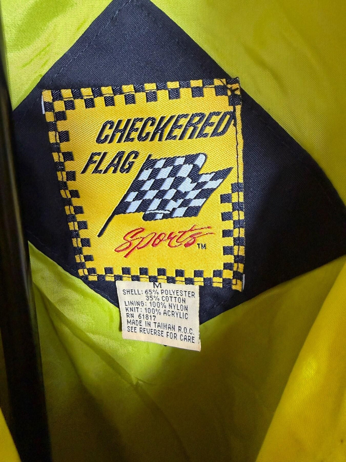 Vintage Miller Genuine Draft NASCAR Racing Jacket Checkered Flag M - Wormhole Thrift