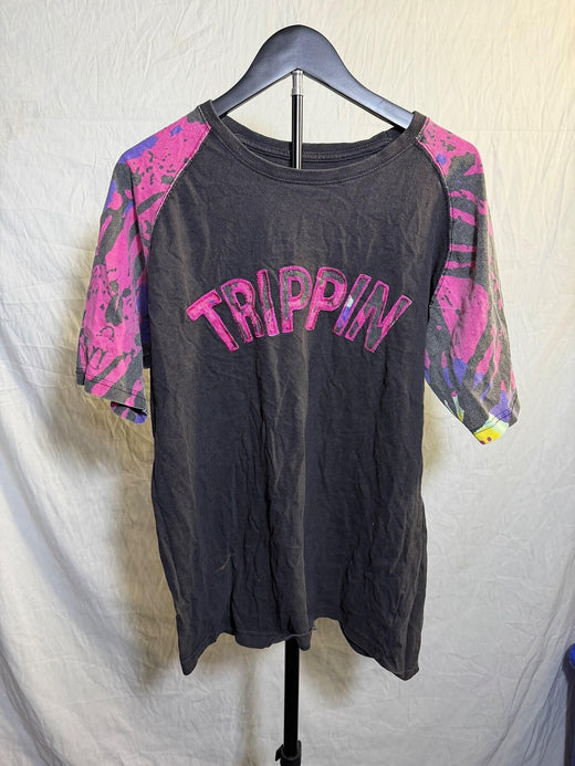 Vintage Evolution 'Trippin' Raglan T-Shirt - Men's Large - Wormhole Thrift