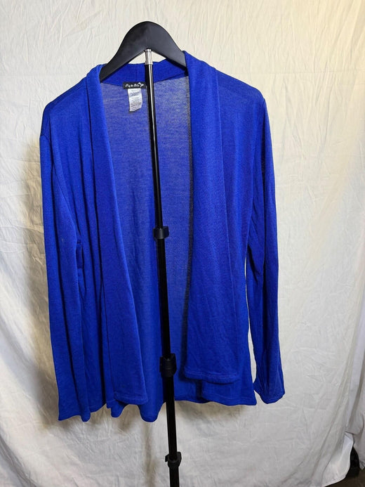 Fig & Blu Women's Royal Blue Open Front Cardigan Shrug Size L - Wormhole Thrift