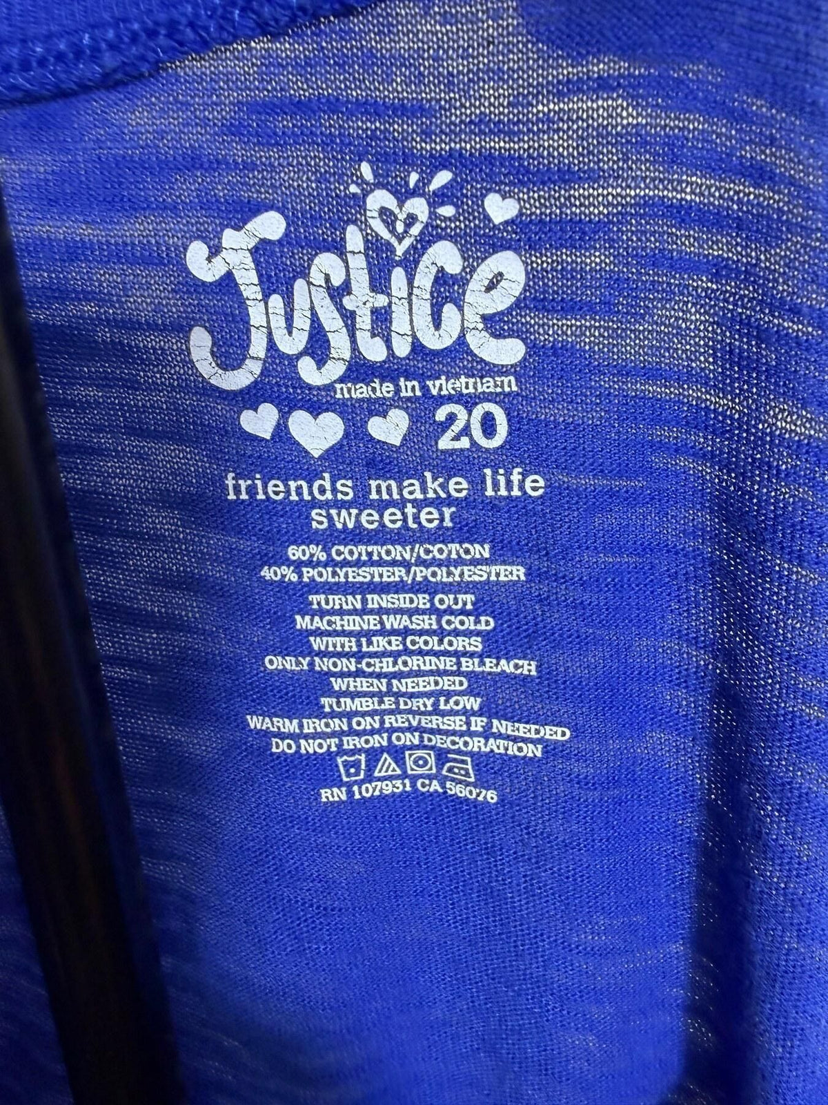 Justice Girls Size 20 Blue Know Your Cupcakes Graphic T-Shirt - Wormhole Thrift