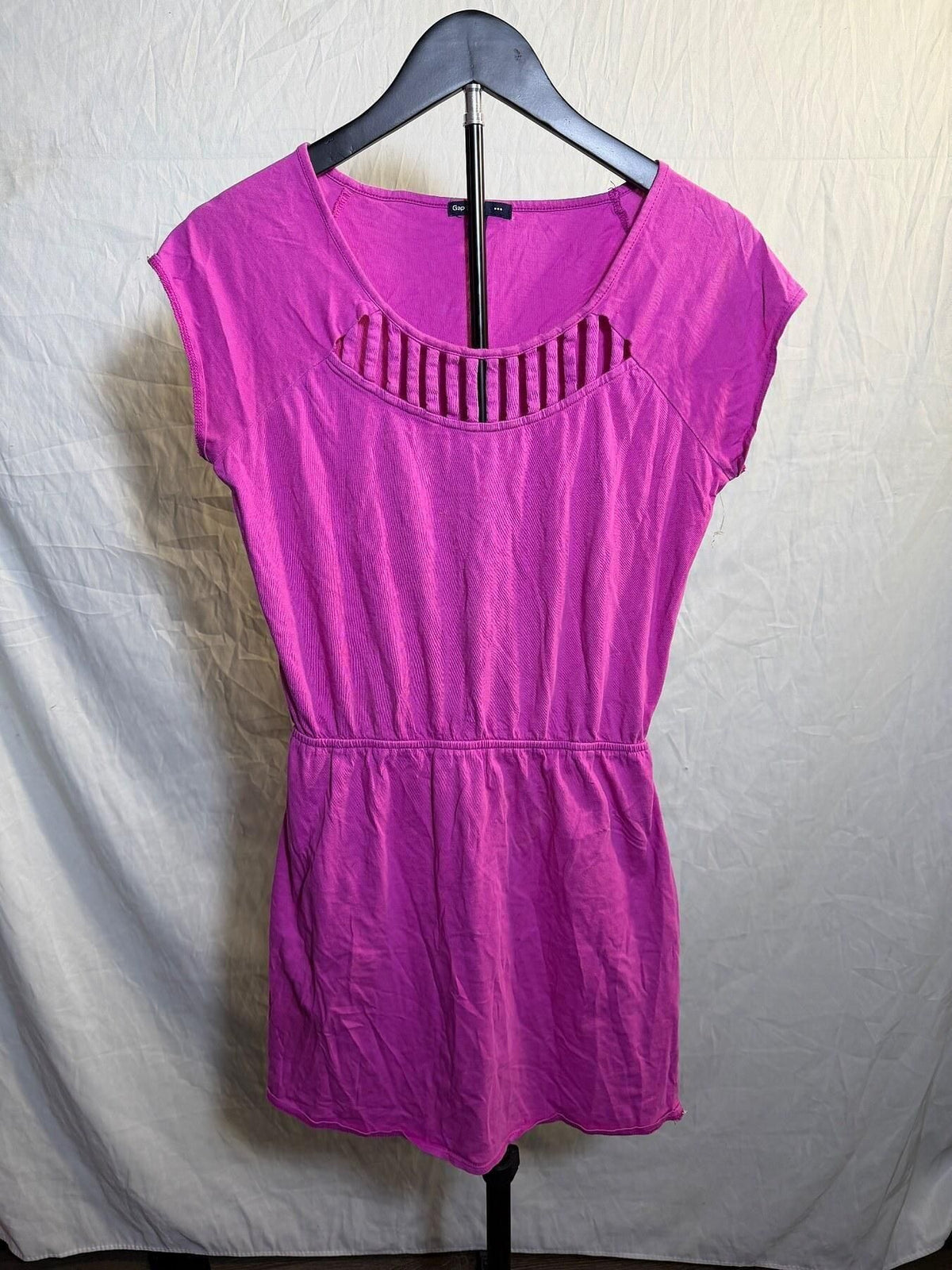 Gap Women's Magenta 100% Cotton Cap Sleeve Tunic Top Size S - Wormhole Thrift