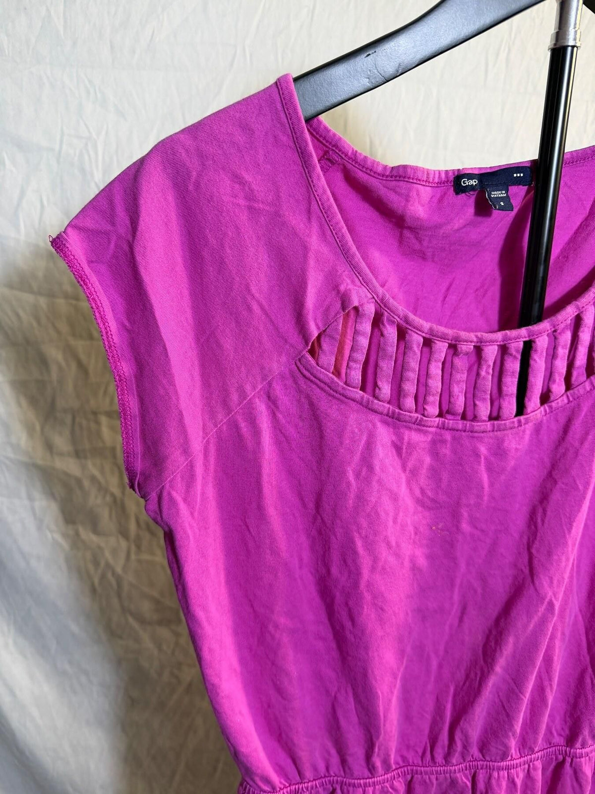 Gap Women's Magenta 100% Cotton Cap Sleeve Tunic Top Size S - Wormhole Thrift