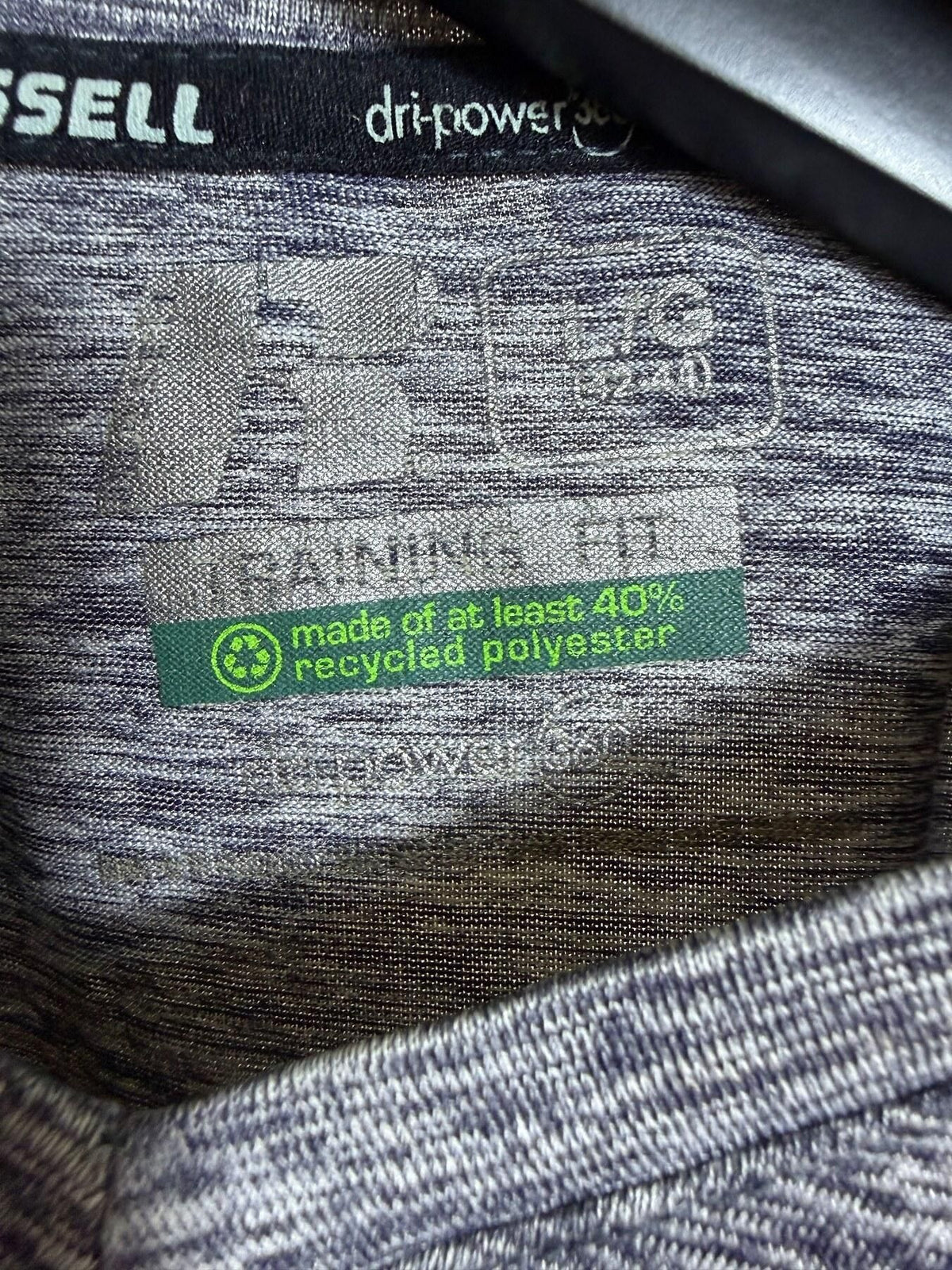 Russell Men's L Dri-Power 360 V-Neck Training Shirt Heather Gray - Wormhole Thrift