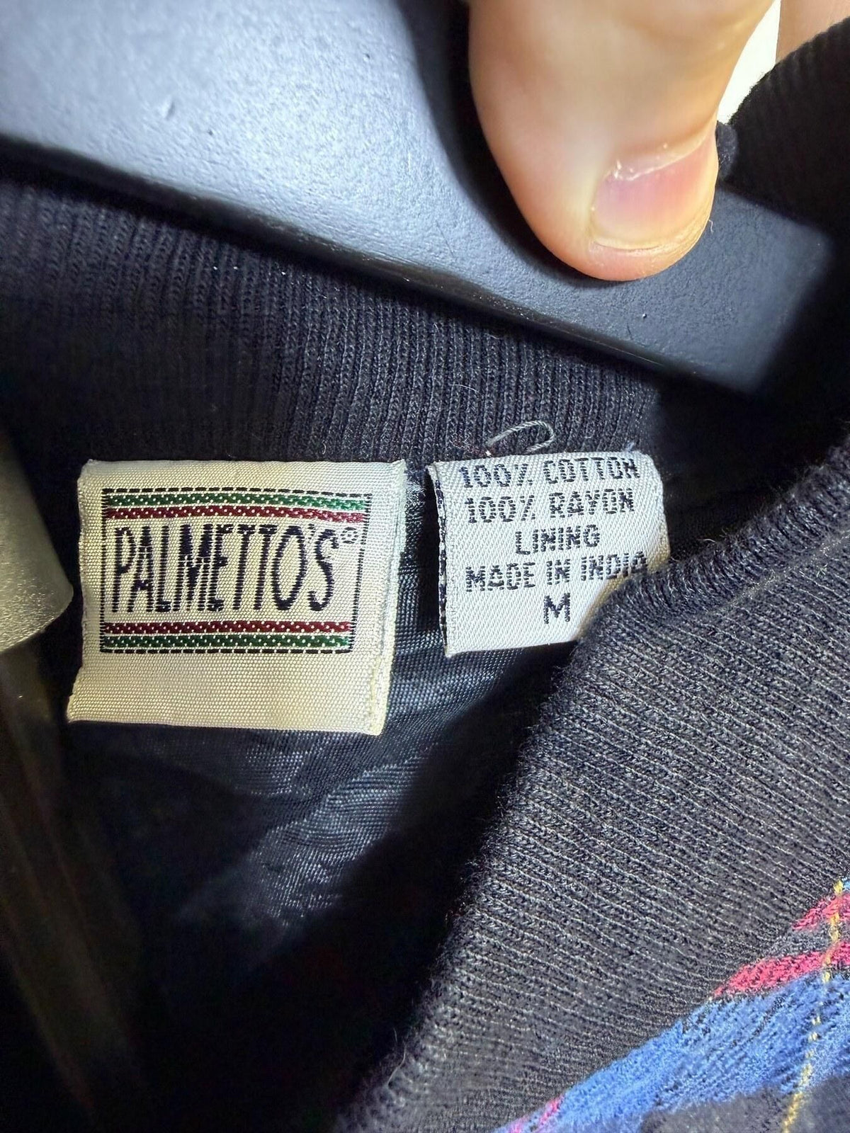 Vintage PALMETTO'S Blue Plaid Bomber Jacket - Men's Size M - Wormhole Thrift