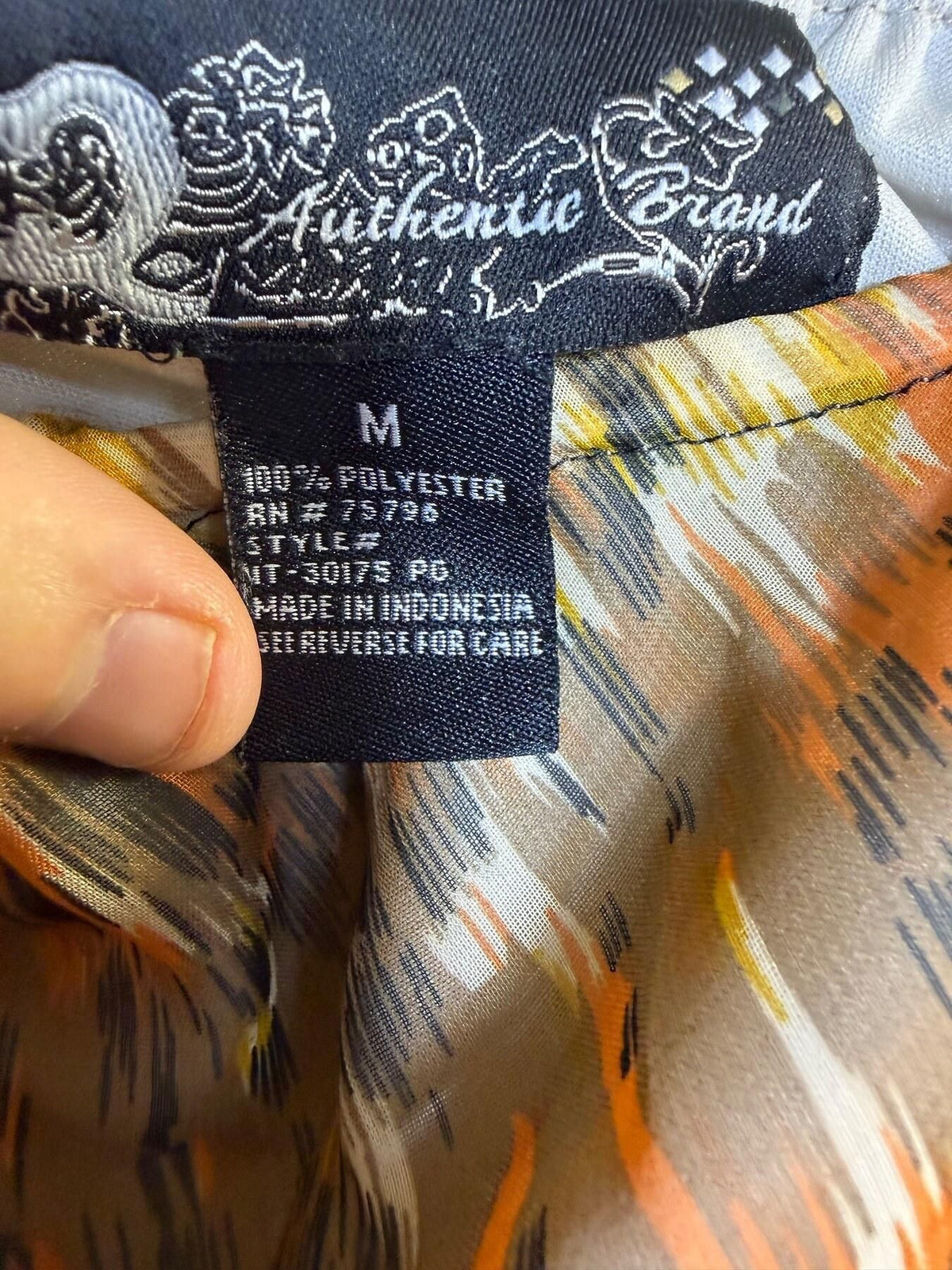Authentic Brand Women's M Strapless Jumpsuit Orange Abstract Print - Wormhole Thrift
