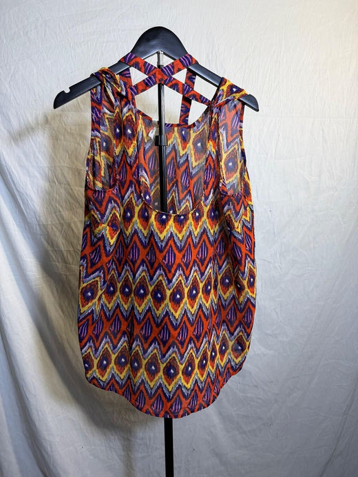 Live 4 Truth Women's 2X Multi-Color Geometric Criss-Cross Back Top - Wormhole Thrift