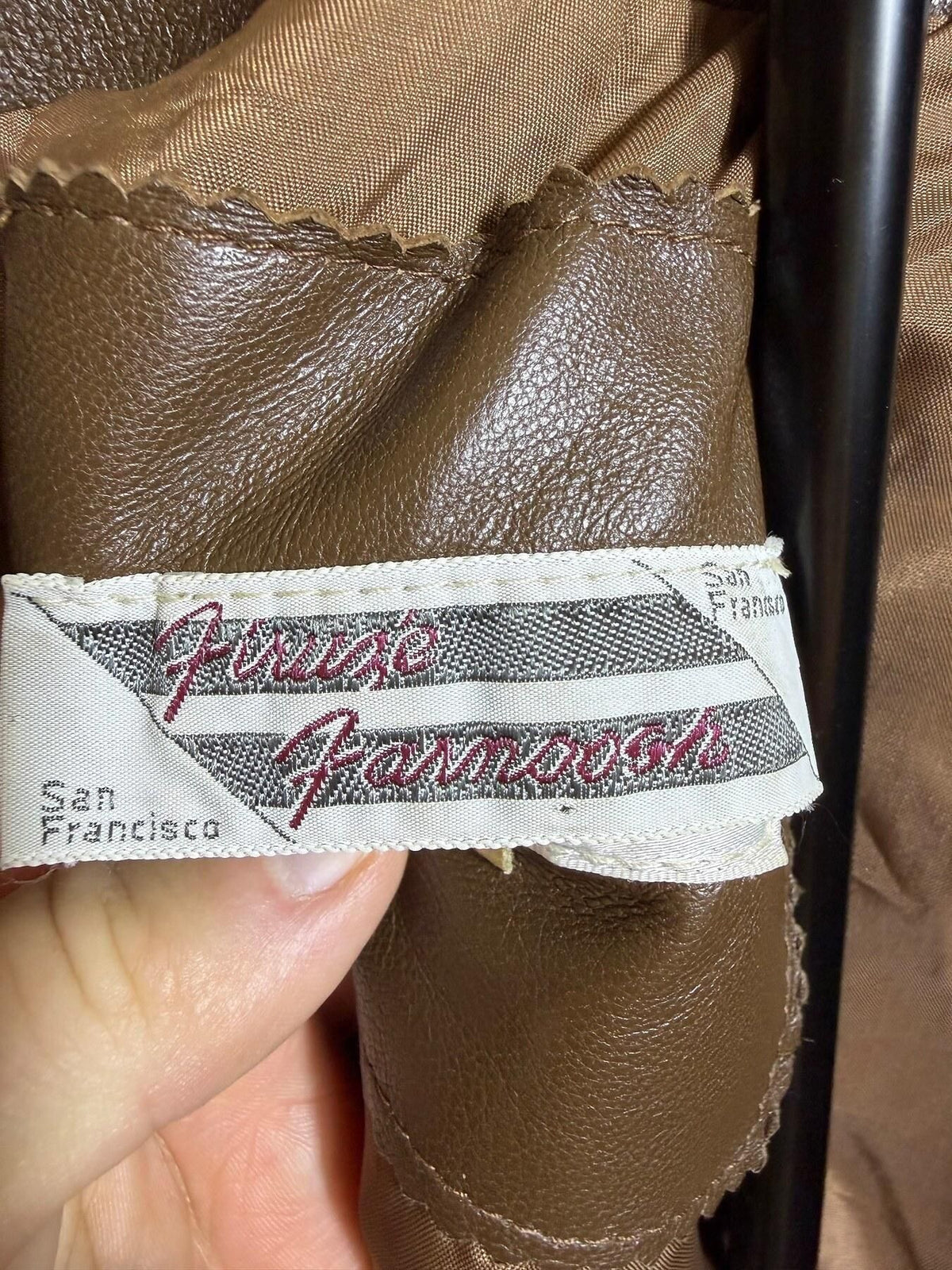 Vintage Baldini Frude Famous Brown Leather Blazer Jacket Women's M - Wormhole Thrift