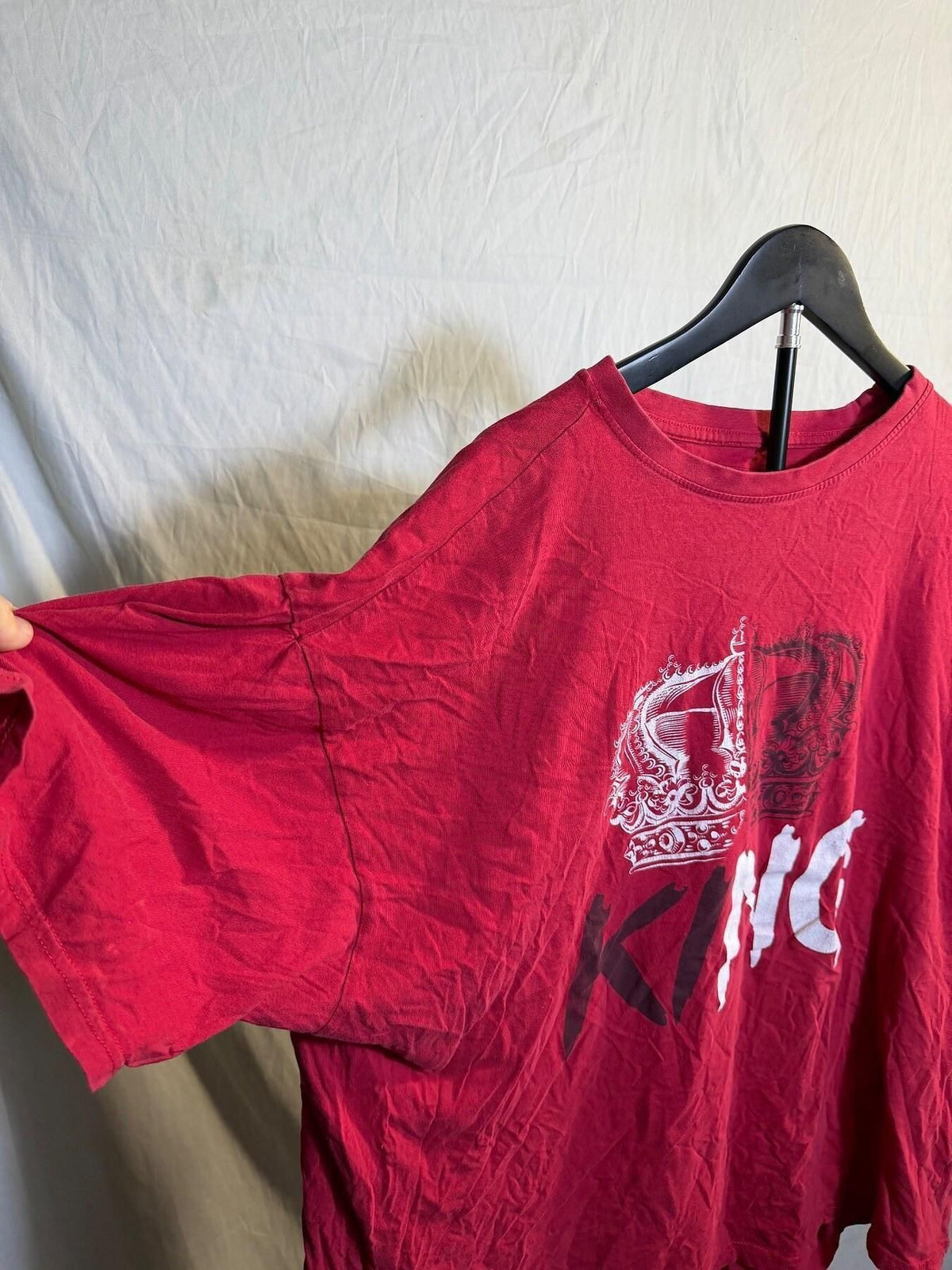BROOKLYN VERTICAL Men's Red KING Crown Graphic T-Shirt Size 4X - Wormhole Thrift