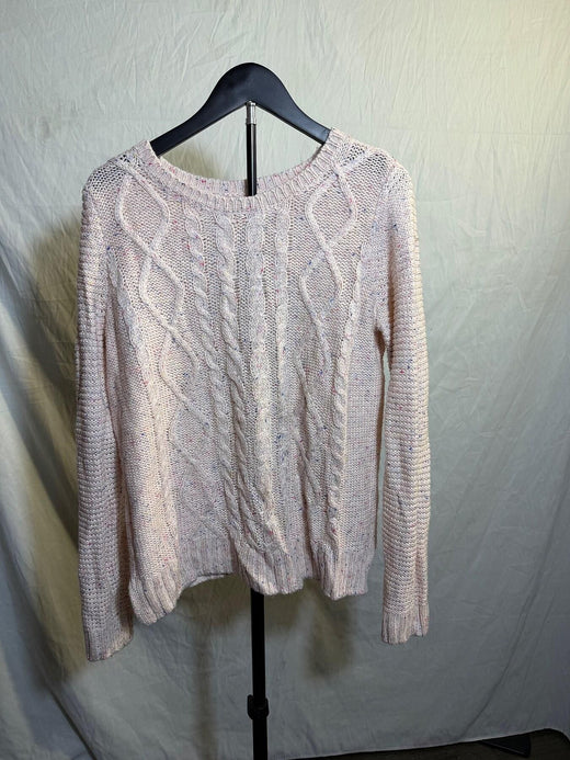 Sonoma Life + Style Women's XS Pink Cable Knit Confetti Sweater - Wormhole Thrift