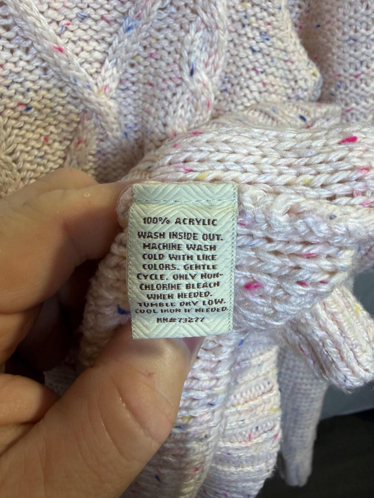 Sonoma Life + Style Women's XS Pink Cable Knit Confetti Sweater - Wormhole Thrift
