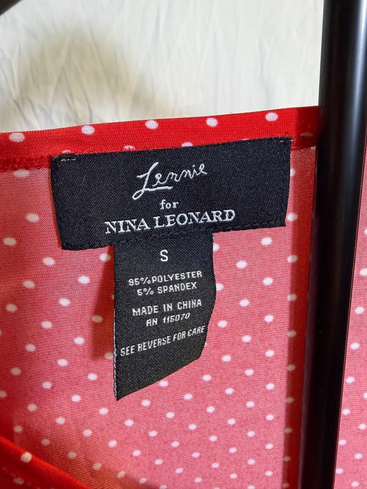 Lennie for Nina Leonard Red White Polka Dot Wrap Top Blouse Size S - Wormhole Thrift