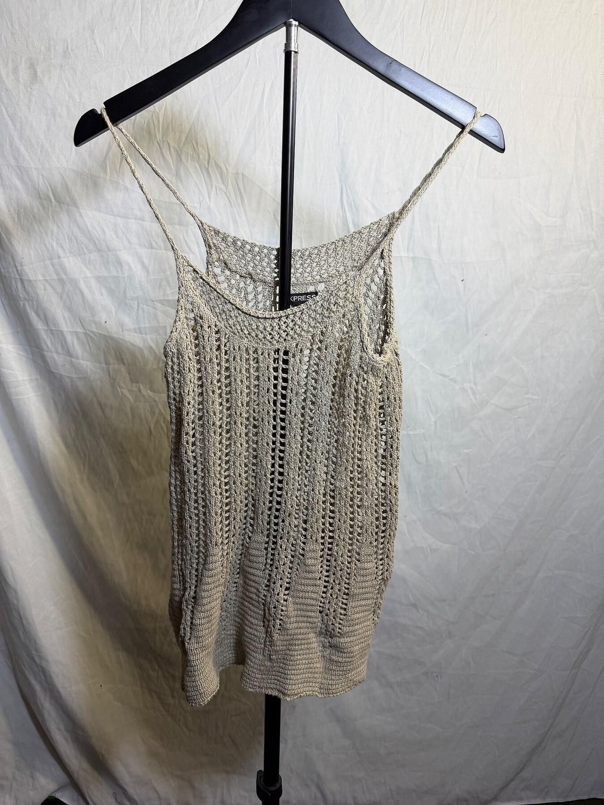 Express Women's XS Beige 100% Cotton Knit Tank Top Camisole - Wormhole Thrift