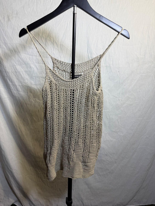 Express Women's XS Beige 100% Cotton Knit Tank Top Camisole - Wormhole Thrift