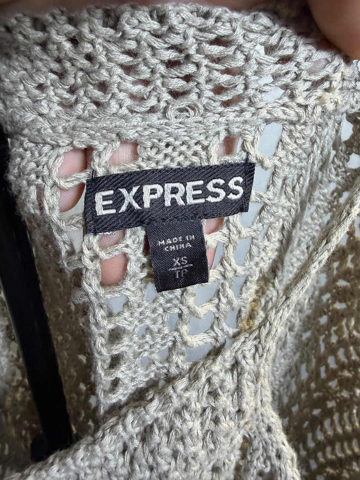 Express Women's XS Beige 100% Cotton Knit Tank Top Camisole - Wormhole Thrift