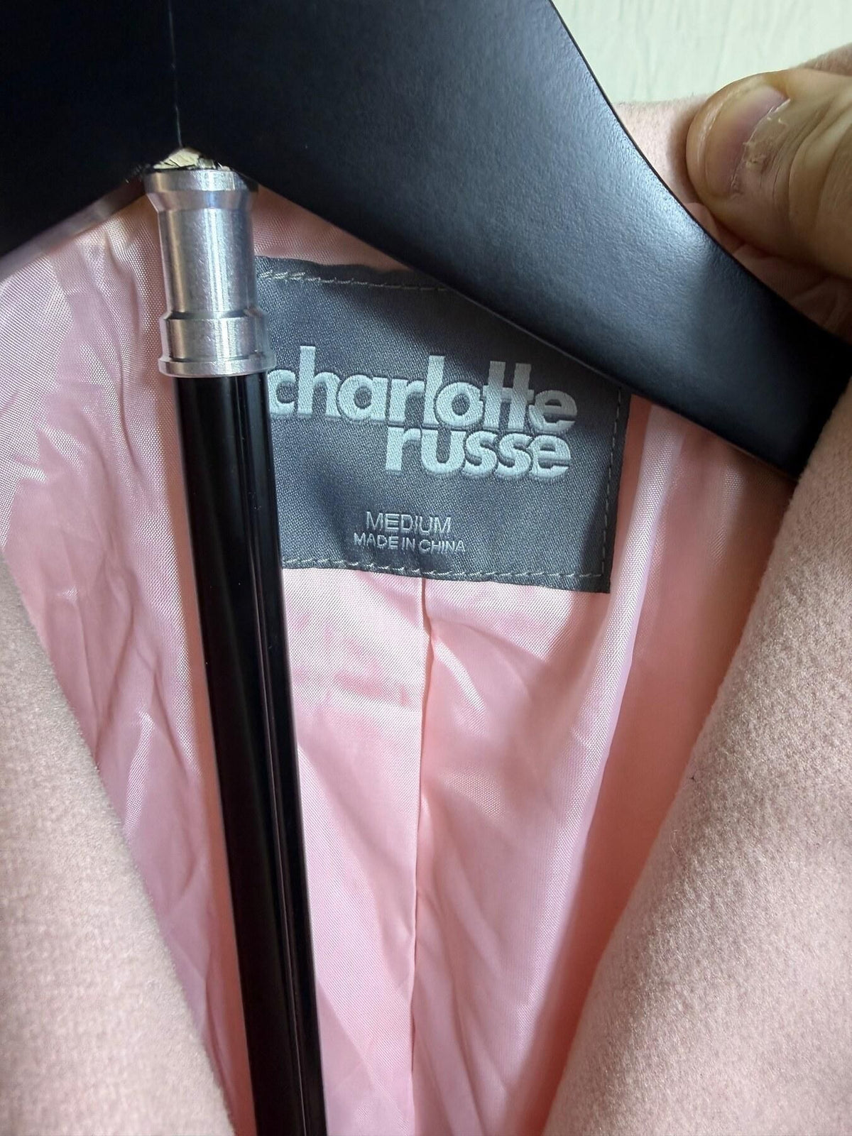 Charlotte Russe Pink Button Front Peacoat Jacket Women's Size Medium - Wormhole Thrift