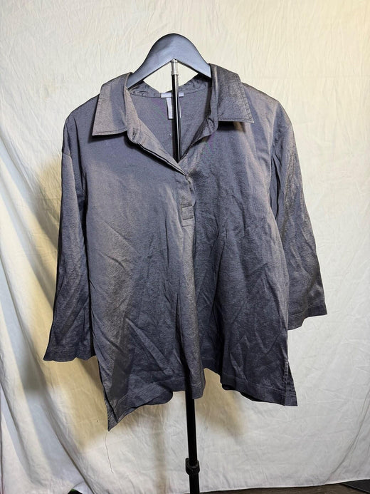 Pierre Cardin Options Women's Gray 3/4 Sleeve Pullover Blouse XL - Wormhole Thrift
