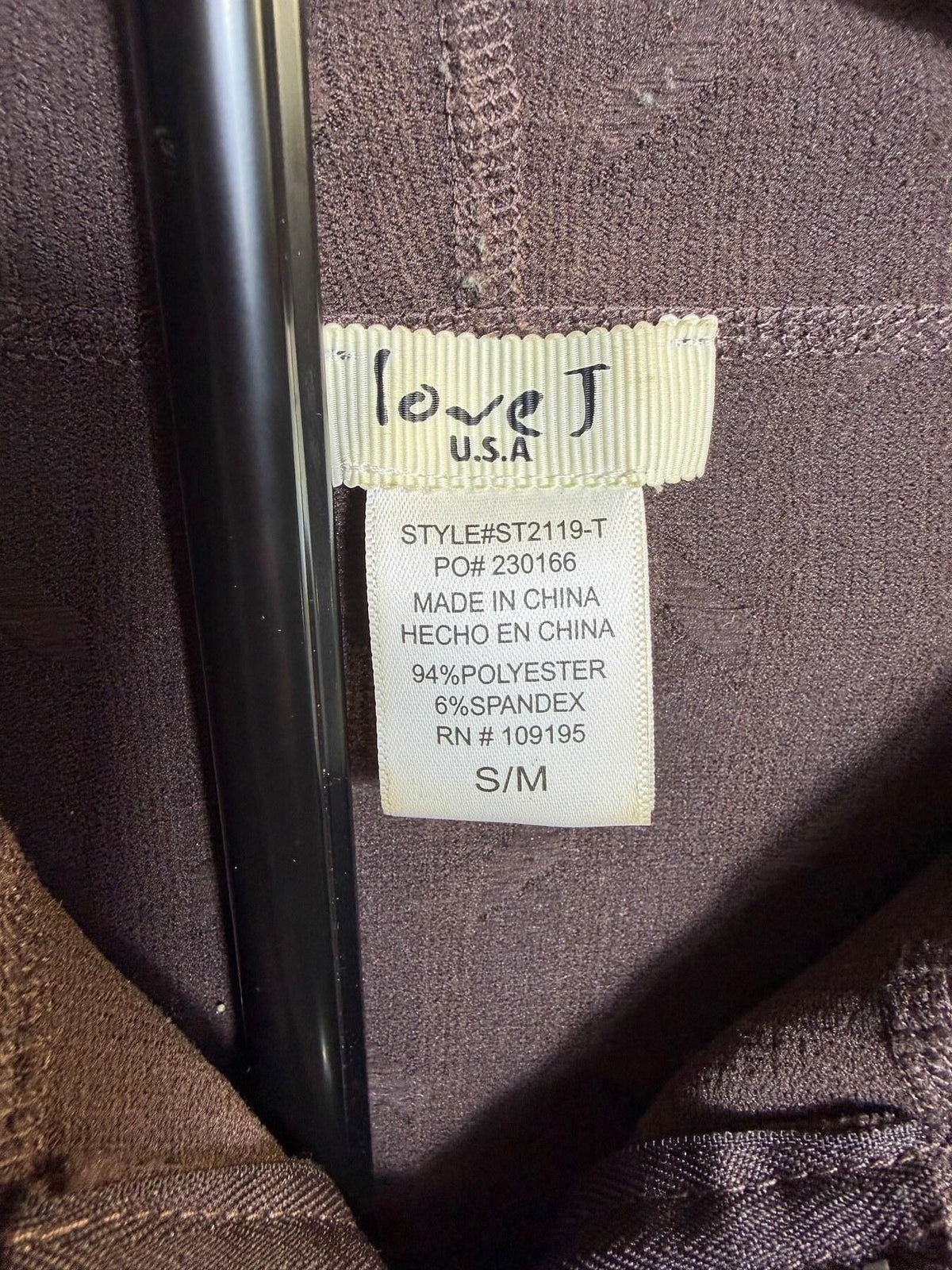 Love J USA Women's Brown Ribbed Full Zip Hoodie Jacket S/M - Wormhole Thrift