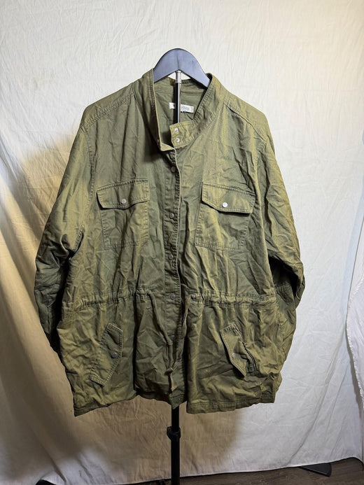 Workshop Republic Clothing Women's Olive Green Utility Anorak Jacket - Wormhole Thrift