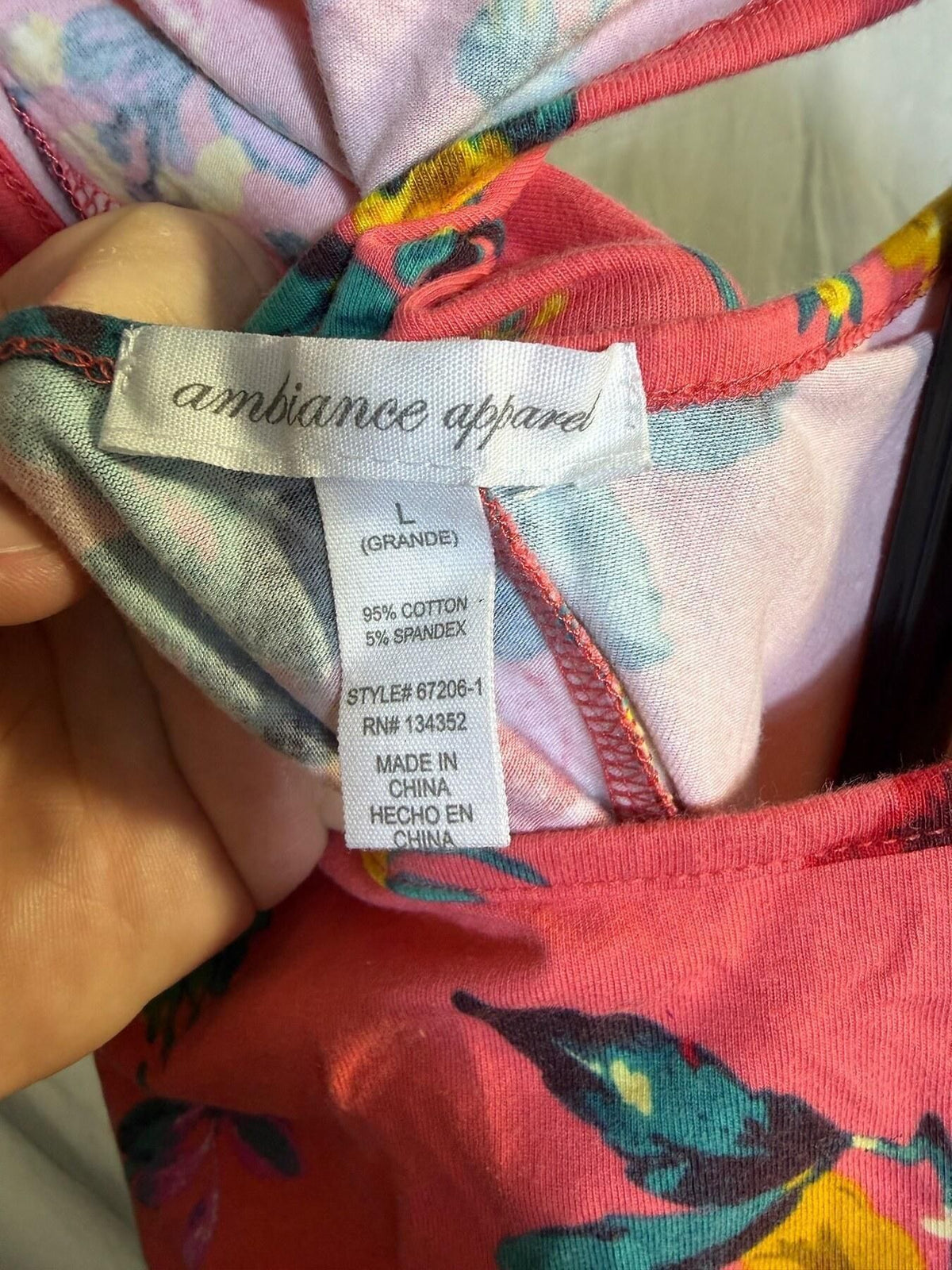 Ambiance Apparel Pink Floral Fit & Flare Dress Size L Keyhole Back - Wormhole Thrift