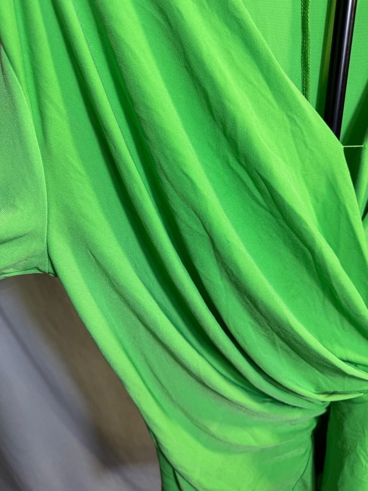 New York & Company Women's Lime Green Draped Wrap Top Size S - Wormhole Thrift